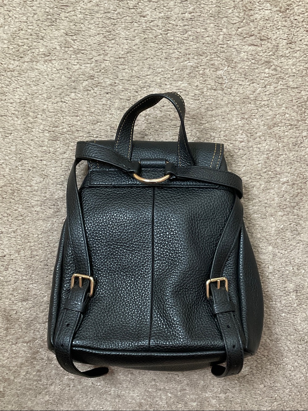Coach Black Pebbled Leather Mini Backpack with Gold Accent - Picture 2 of 8